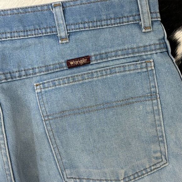 Vintage 70’s Wrangler Men's Jeans Blue Light Wash Size 38x30 5-Pocket‎ Design - Picture 5 of 9